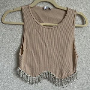 Zara rhinestone crop top